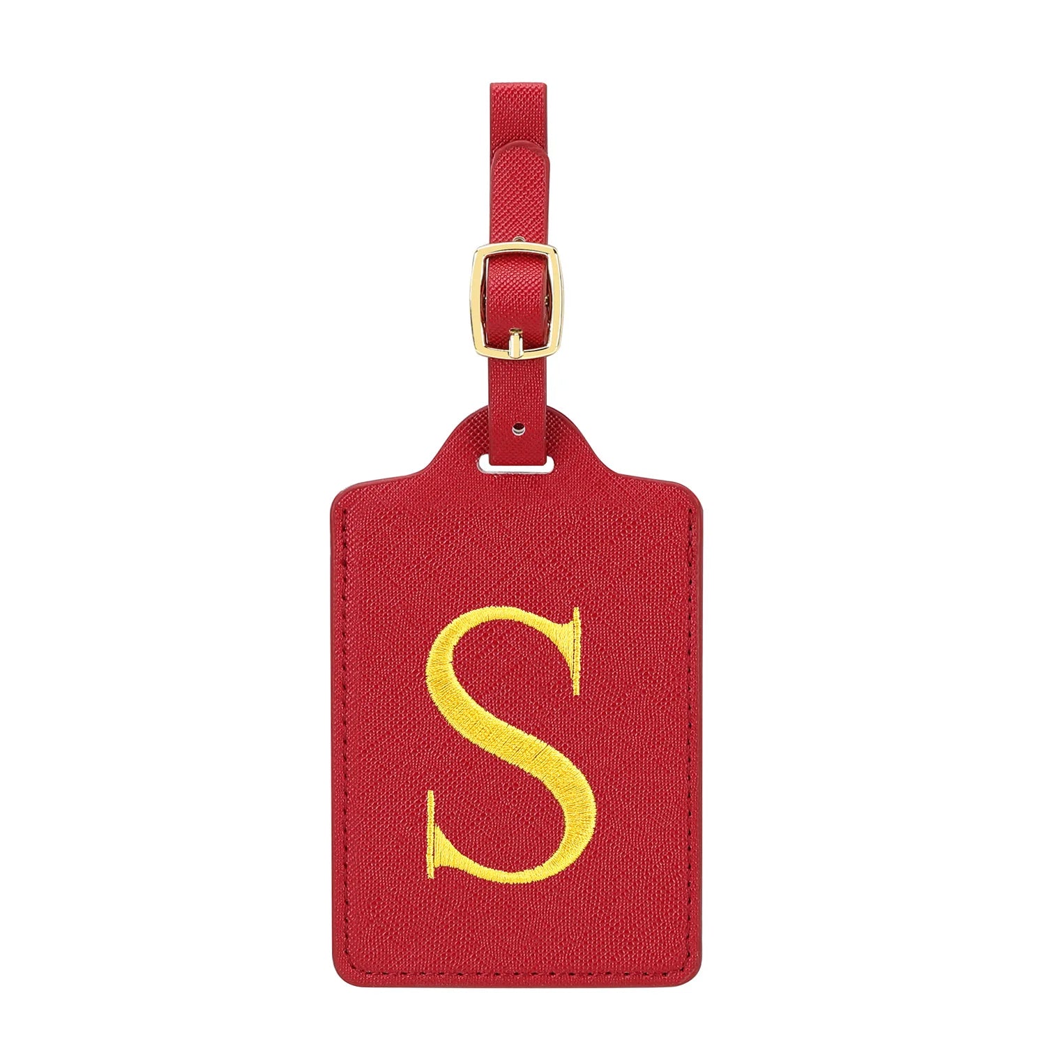 MIYIN 26 letters Luggage Tags for Suitcases PU Leather Privacy Protection Bag Tags Travel Accessories Essential, Energetic Red