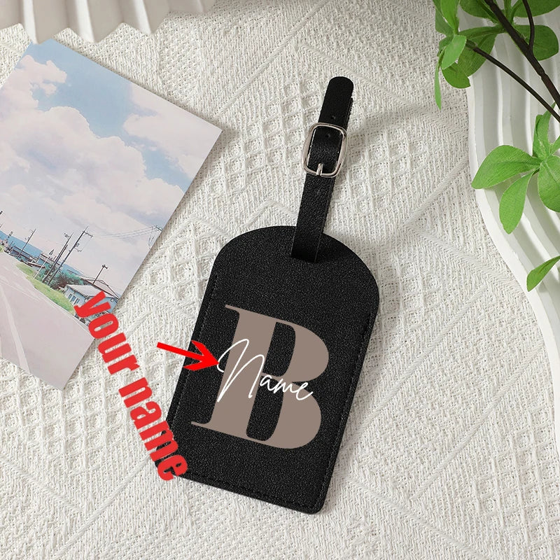 A-Z Initial Personalized Name Luggage Tag 26 Letters Custom Name Luggage Boarding Tags Travel Id Identification Luggage Tag Gift