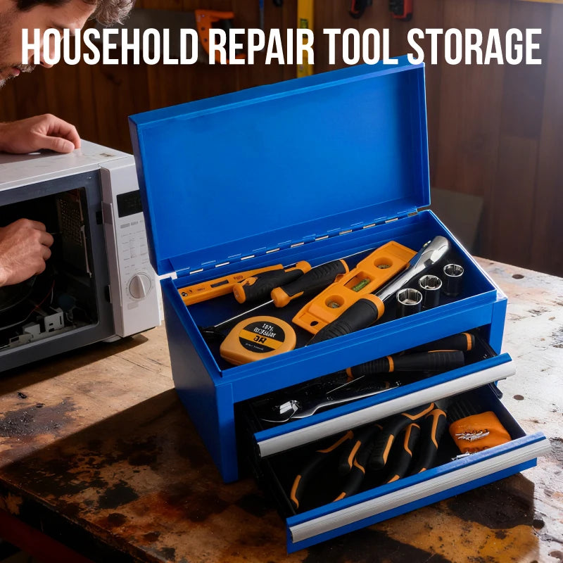 EMPTY Multi-Color Metal Storage Box with Drawers Home Tool Box Compact Utility Box Durable Metal Case for Small Parts Storage
