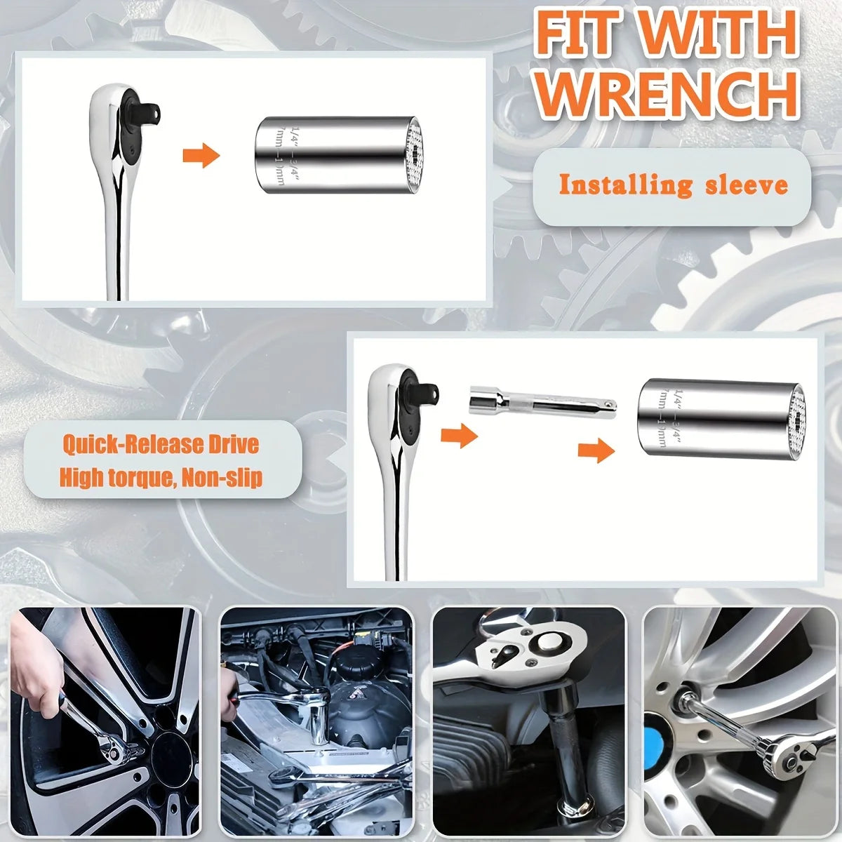 72-Tooth  Ratchet Set 1/4", 3/8" & 1/2" Drive - Premium Chrome Vanadium Steel Construction & Chrome Plated Finish