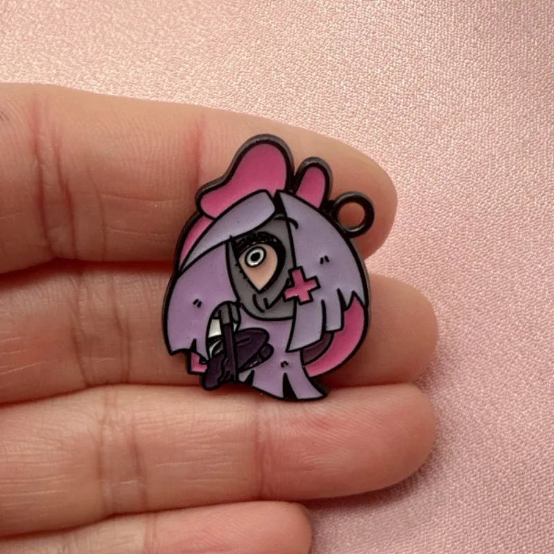 11pcs Cartoon Anime Pendant Alloy Drip Oil DIY Bag Phone Chain Pendant Bracelet Necklace Accessories