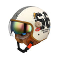 Fashion Grey Double Lens Open Face Motorcycle Helmets DOT ECE Approved Men Women Vintage Jet Helmet Retro 3/4 Open Half Helmet
