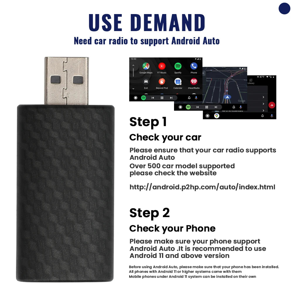 Wireless Android Auto Dongle USB Smart Mini Box Plug and play Connect Wireless Adapter for RCD360pro RCD330 RCD440 RCD880