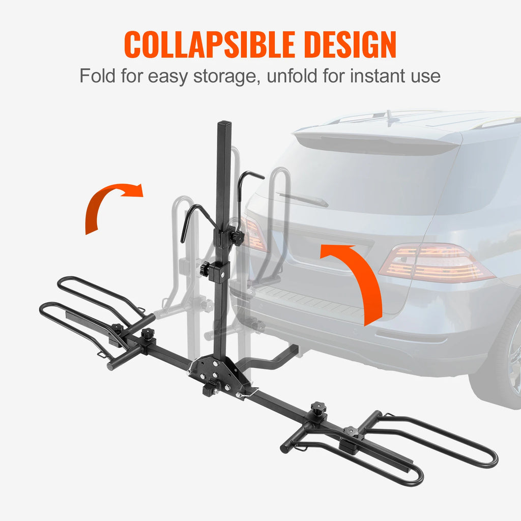 SucceBuy Hitch Mount Bike Rack, 2/4-Bike Platform Style 80/160/150 LBS Bike Rack Hitch Titling and Folding Bike Carrier for Car