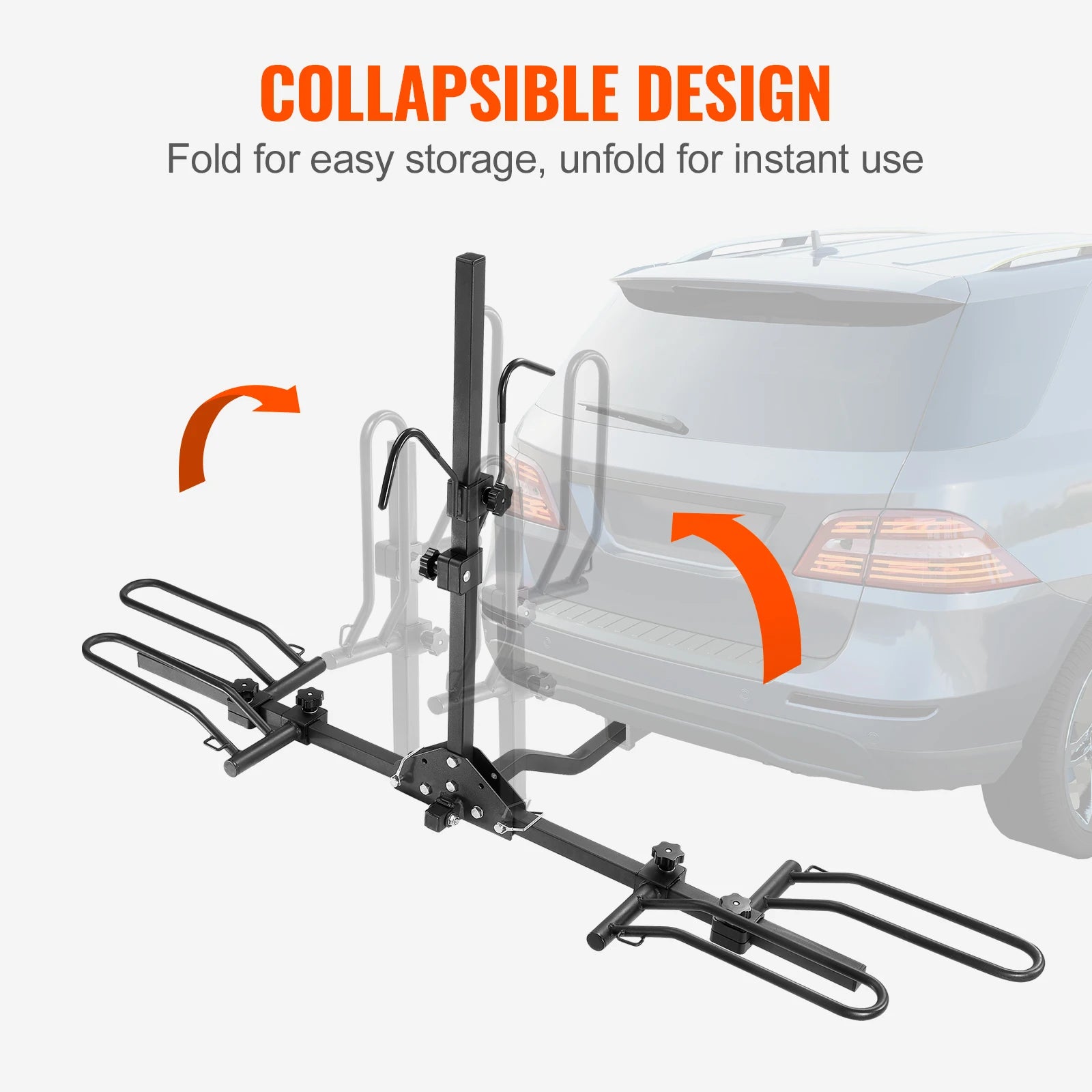 SucceBuy Hitch Mount Bike Rack, 2/4-Bike Platform Style 80/160/150 LBS Bike Rack Hitch Titling and Folding Bike Carrier for Car