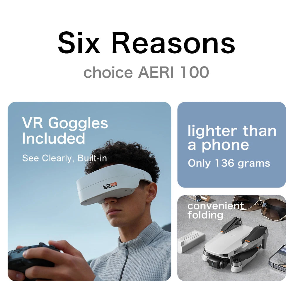 Lenovo Aeri100/Aeri100VR Remote Control Drone 5G WIFI RC Dron Quadcopter Obstacle Avoidance 8K HD Dual Camera FPV Mini Dron Toys