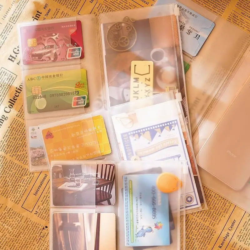PVC Zipper Bag For Midori Travelers Notebook Journal Planner Accessory Card Holder Storage Standard/Pocket/Passport
