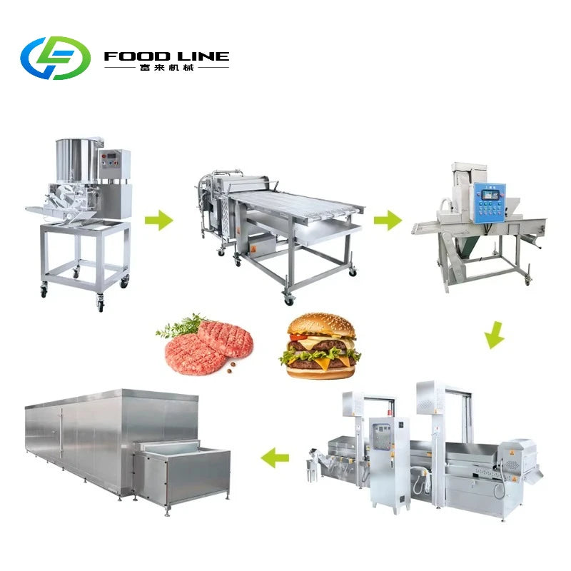 Customize Hamburger Press Patty Machine Meat Burger Patty Former Chicken Nuggets Making Production Line Machine