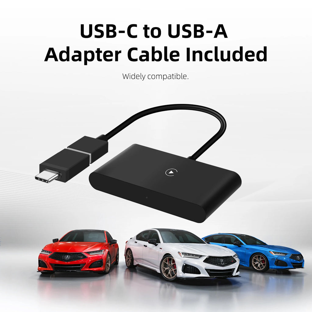Wired To Wireless Android Auto Adapter with Ambient Light Plug and Play Convert OEM Radio USB Plug & Play Support 5GWIFI&BT5.0