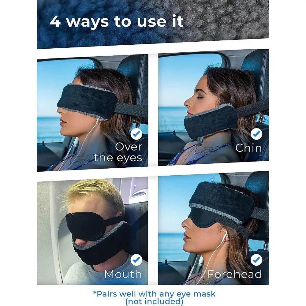 Adjustable Travel Pillow Alternative Comfortable Compact Head Support Strap Airplanes & Cars Neck Support Band For Head Bobbing