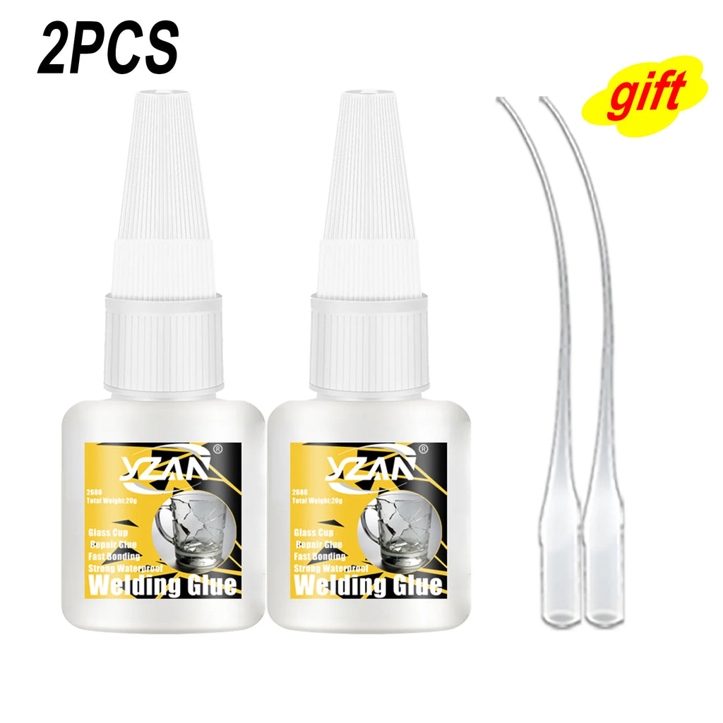 Glass Glue Clear Waterproof Strong Crack Repair Adhesive for Drinking Cup Wine Glass Mug Vase Glassware DIY Glass Craft Ornament