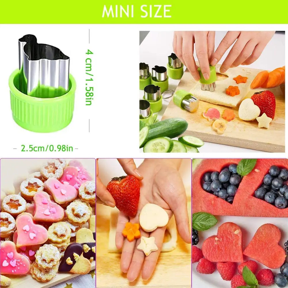 Animals Mini Vegetable Fruit Cutters Shapes Set for Kids Children DIY Cute Cookie Biscuits Cutter Food Bread Stamps Maker Mold