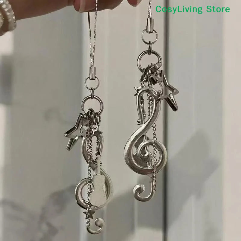 [CL]Trendy Y2K Musical Notes Backpack Pendant Creative Guitar Musical Element Keyrings Party Gift Ornaments Jewelry Gift[CL]