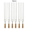 BBQ Metal Skewers for Grilling 6pcs ,Stainless Steel U-Shaped Barbecue Brazing Fork Needle Grilling Skewers Bbq Grill Outdoor