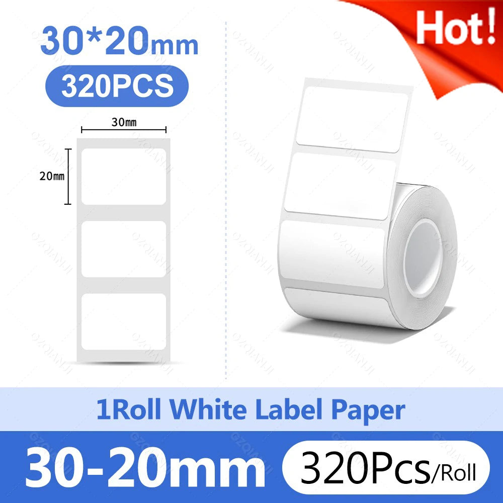 Niimbot B1 White Sticker Waterproof Paper Adhesive Nail Label Anti-Oil For B21 B31 Mini Portable Thermal Printer Tape More Size