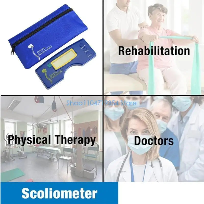 0XLD 0-30 Degree Electronic Scoliometer Detector with Storage Bag & Screwdriver Digital Scoliosis Meter Spine Measuring Tool