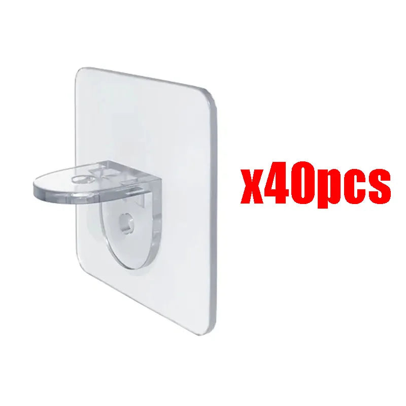 Shelf Bracket Adhesive Nail Self-Adhesive Wardrobe Shelf Bracket Clip Wall Hanging Bracket Partition Non Punching Strong Bracket