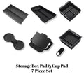 For Tesla Model Y Juniper/YL Center Console Armrest Storage Box Set Non-Slip Cup Pads Organizer Trays Car Interior Accessories