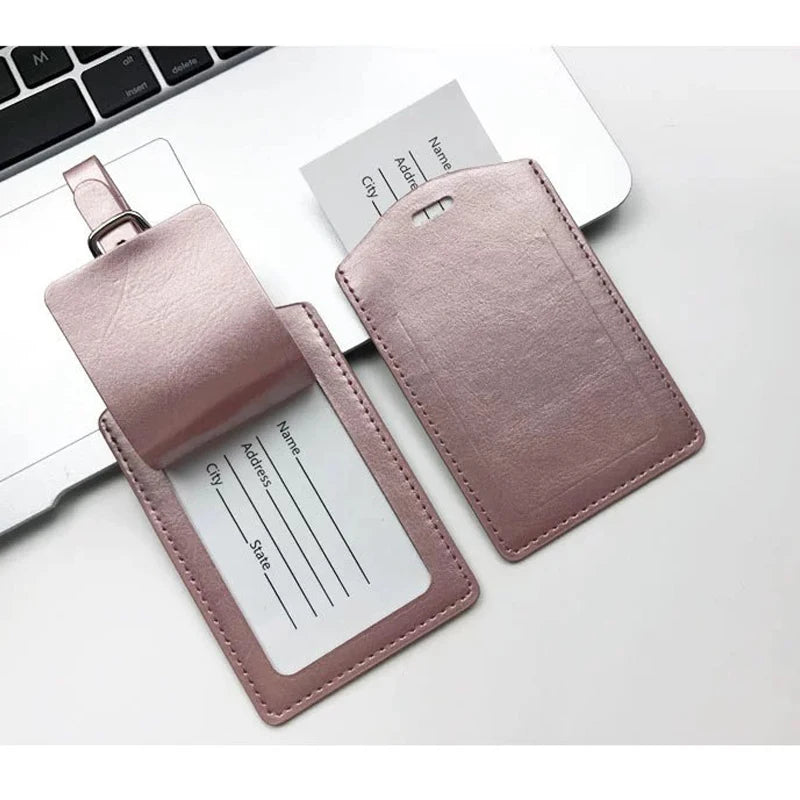 Customized Initials Baggage Tag Travel Business Luggage Tag Thickened Pu Leather Boarding Pass Flap Suitcase Tag Wedding Gift