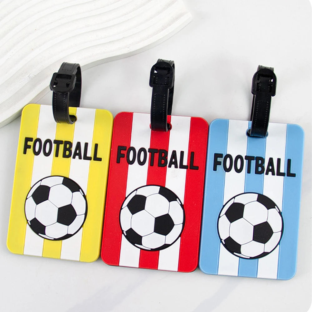 1PC New Football PVC Travel Luggage Tag Women Men Boarding Pass Luggage Tags Suitcase Tags Name ID Address Lable Luggage Label