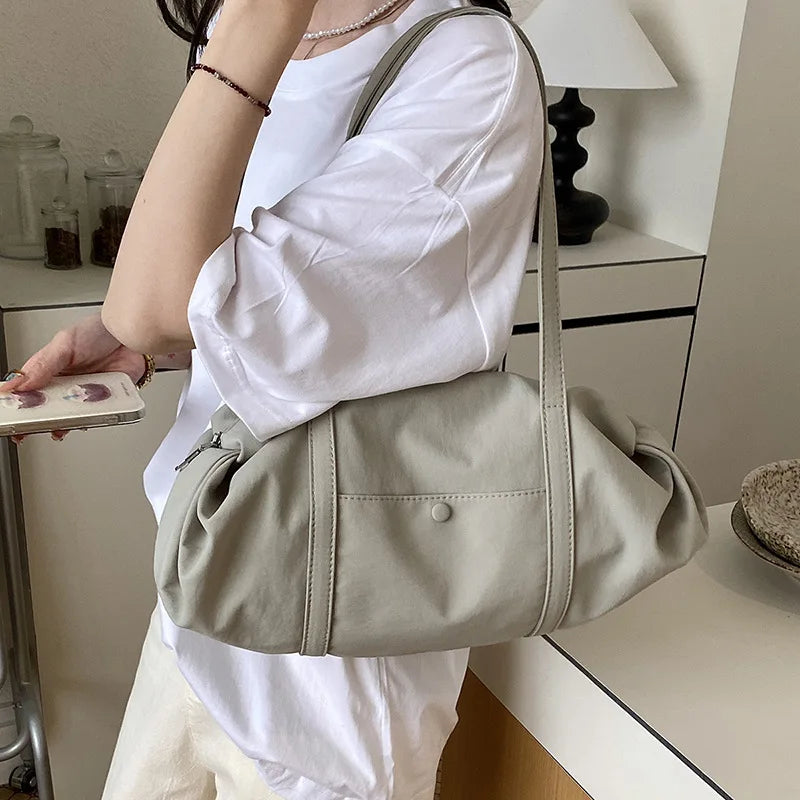 Korean Style Fashion Nylon Tote Bag For Women Large Capacity Casual Simple Handbag New Lightweight Versatile Shoulder Bag