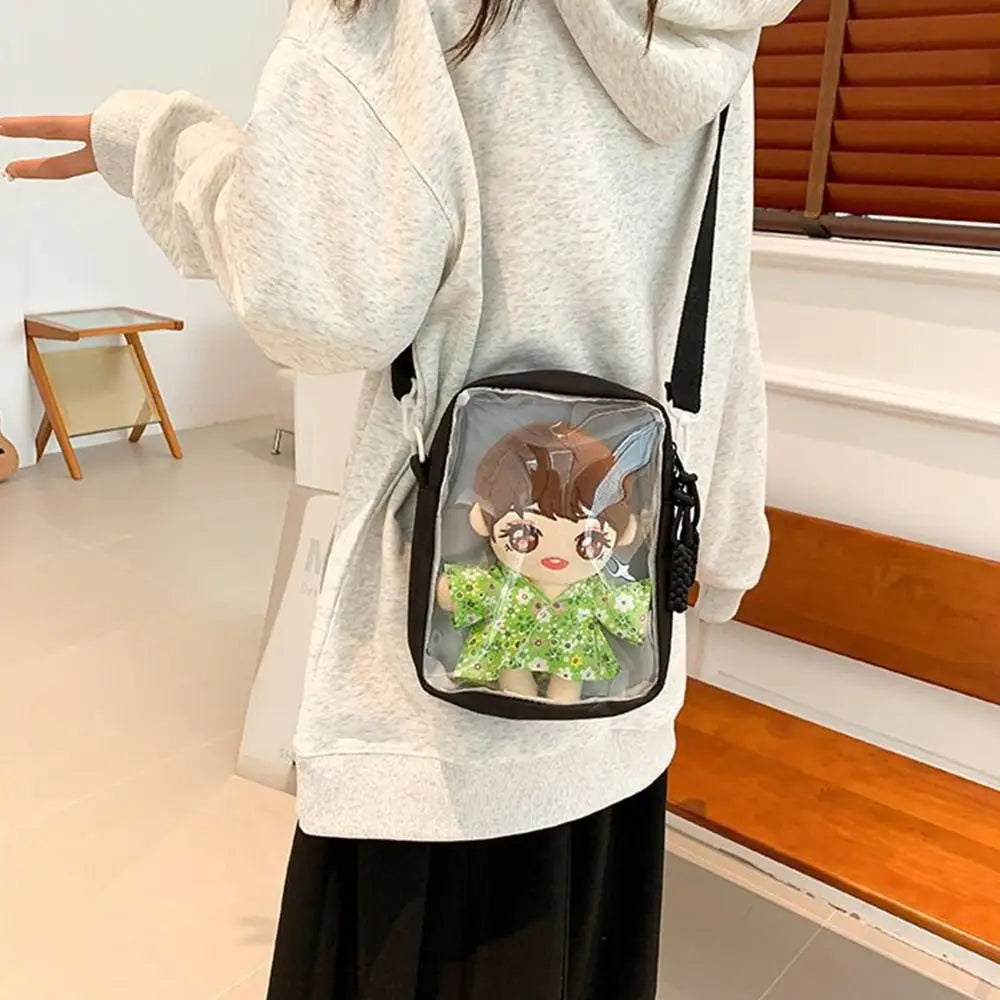Creative Solid Color Kawaii Itabag Crossbody Bags Wallet Transparent Bags Small Item Bag Zipper Bag Shoulder Bag Girl