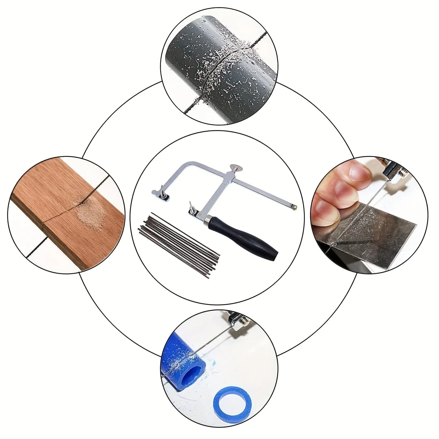 Professional Jeweler's Saw Set Saw Frame Adjustable Blades Bench Pin Clamp Set V-slot Bench Pin Jewelers Versatile Tool