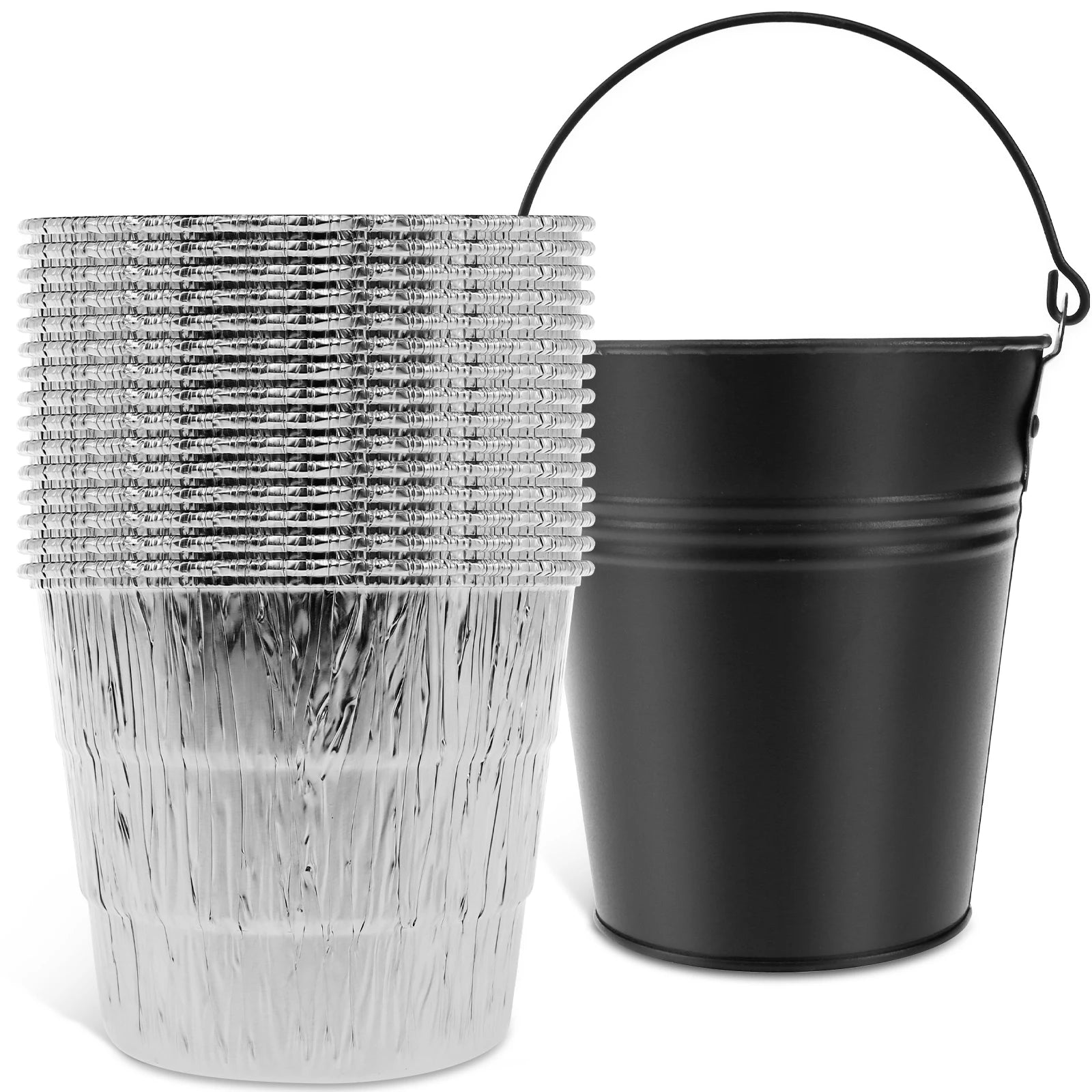 Smoker Grease Bucket Fit for Traeger Large Capacity Steel Grills Drip Bucket Grease Bucket with Lid For BBQ & Picnic Accessories