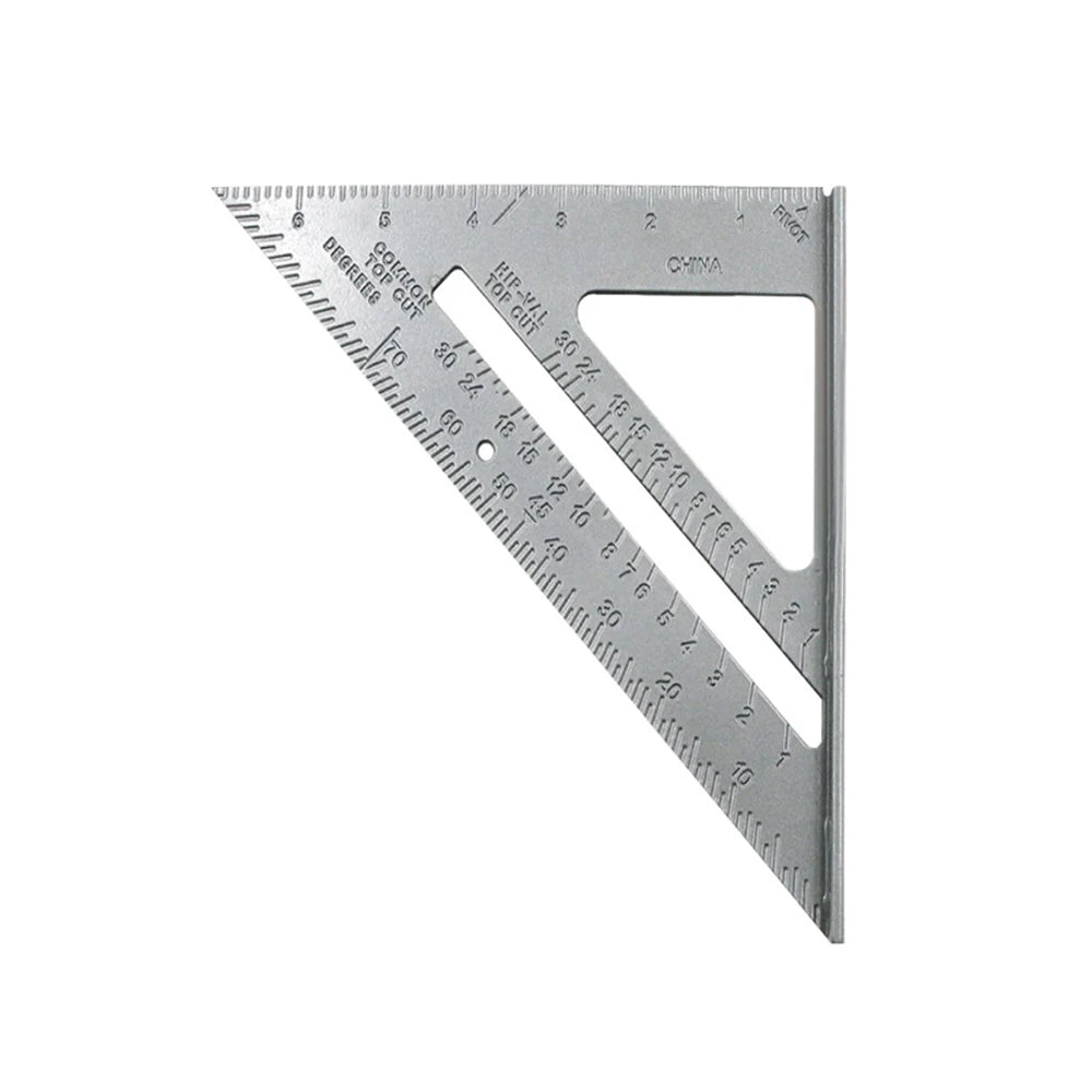 7-inch imperial set square, 90-degree reinforced silver set square, aluminium alloy carpenter’s measuring ruler