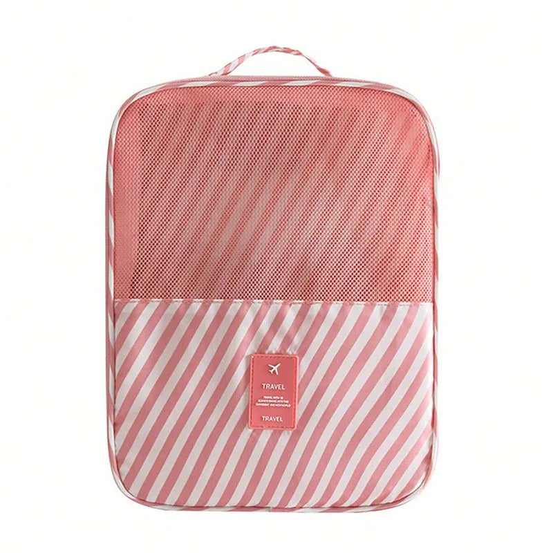 New Travel Shoe Bag Storage Bag Washed Diagonal Breathable Mesh Multiple Pairs of Shoes Portable Shoe Box for Business Trips