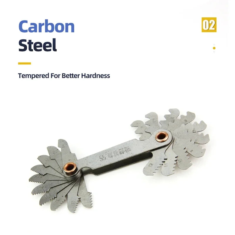55/60 Degree Thread Plug Gauge Metric Imperial Gear Tooth Screw Pitch Gauges Carbon Steel Measuring Tool Tap Thread Measurement