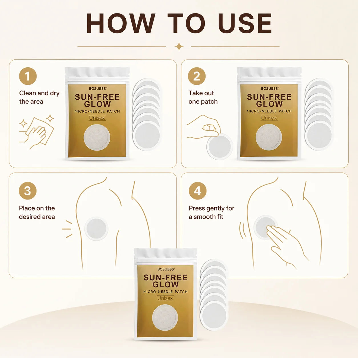 Tanning Care Patches for Summer Daily Outdoor Beach Use, Help Achieve Natural Bronze Skin