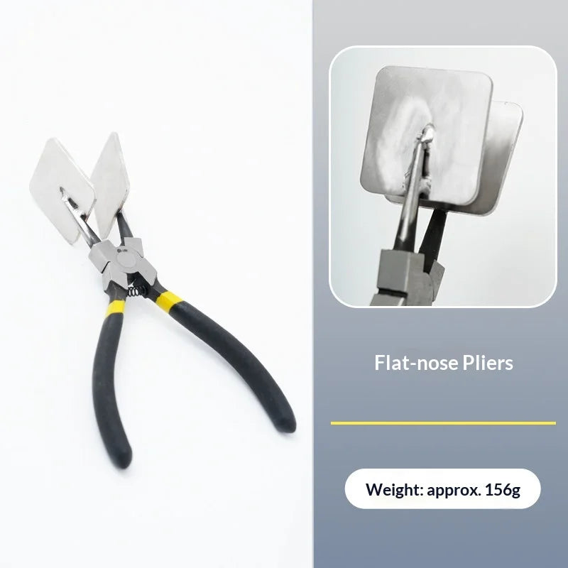 Glass Lampworking Pliers Flat Shaping Straight Pliers Handmade DIY Glass Blowing Craft Art Tool