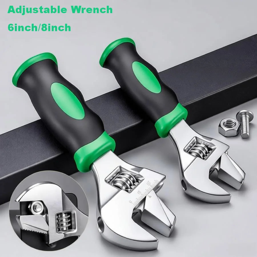 6inch/8inch Adjustable Wrench Monkey Wrenches Short Handle Spanner Pipe Wrench for Air Controller Pipe Hand Tool