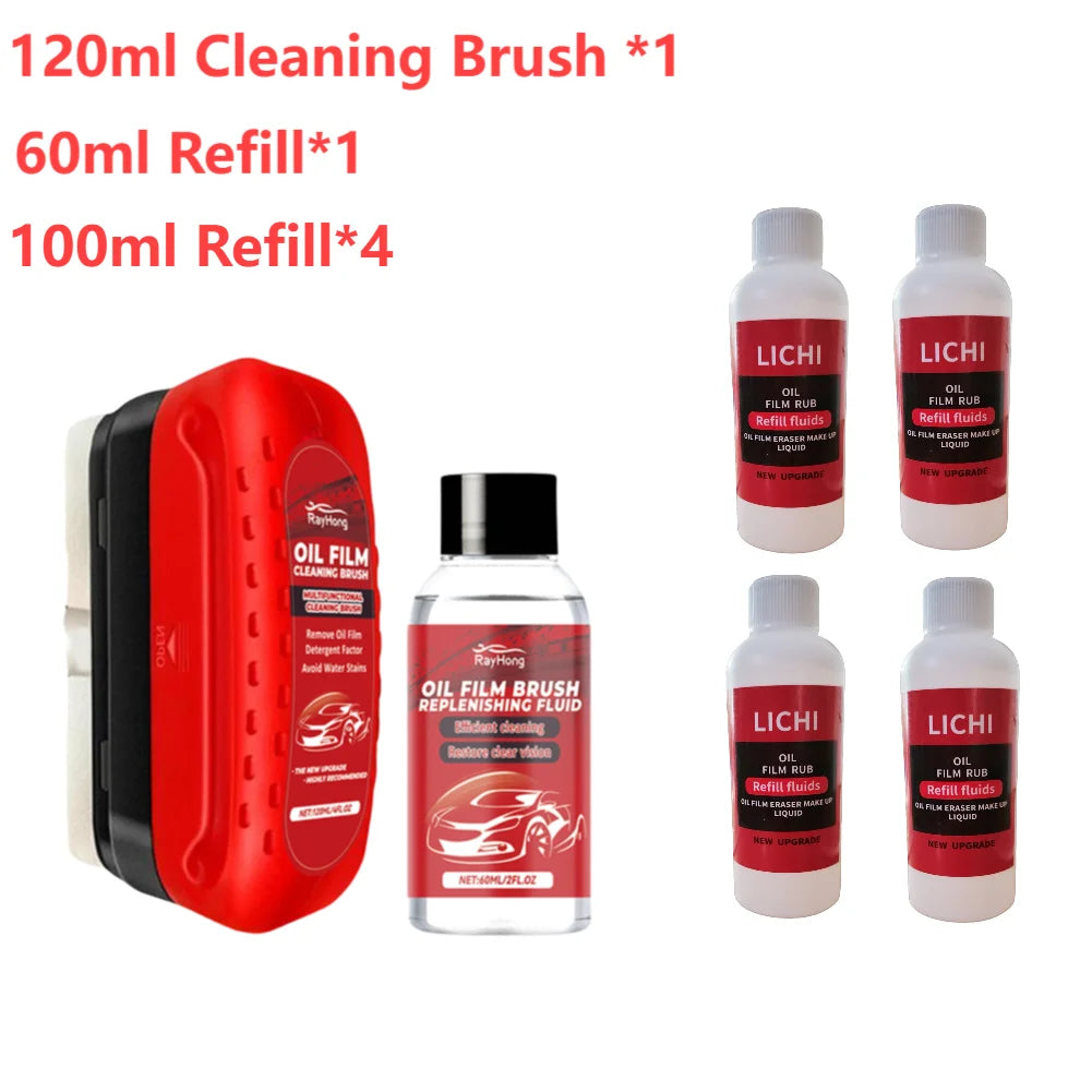 Car Glass Oil Film Remover Windshield Oil Film Cleaner Glass Sponge Cleaning Brush Glass Polishing Agent Car Maintenance Tools