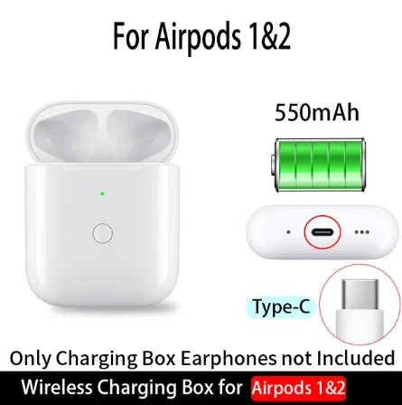 Replacement For AirPod Pro1 2 Charging Case  with AirPods 4st&2nd Generation Wireless Charging box Bluetooth Pairing For Apple 3