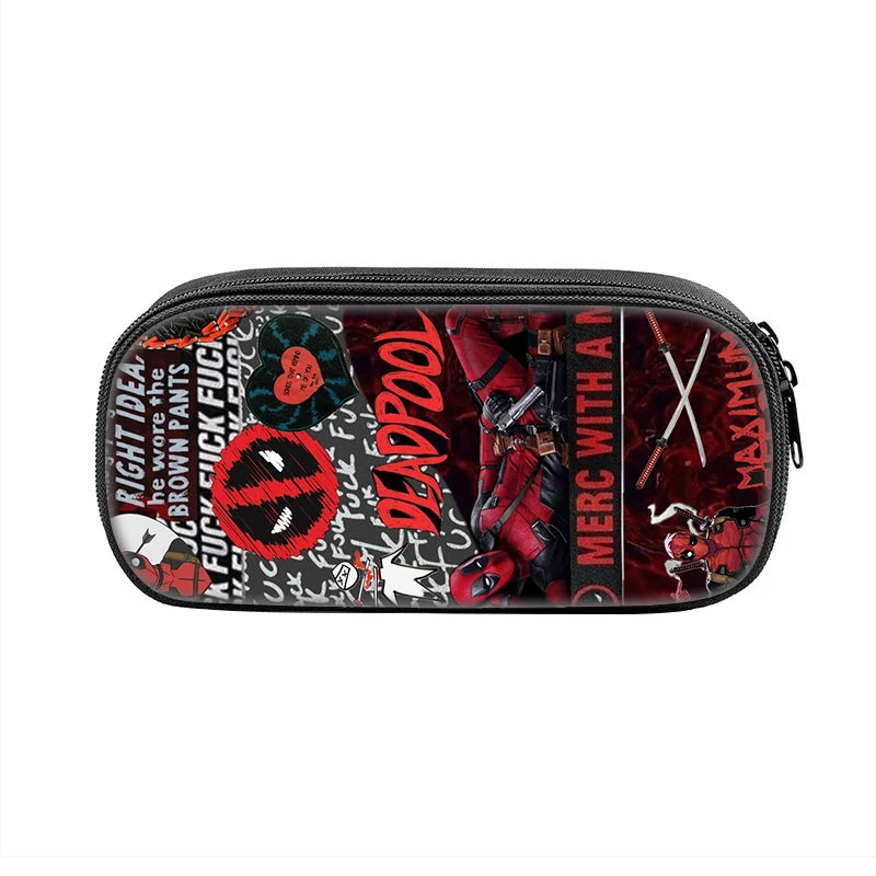 Popular Movies Deadpool Pencil Cases Fun Cartoon Anime Pen Box Bag for Student Big Capacity School Supplies Zipper Pencilcases