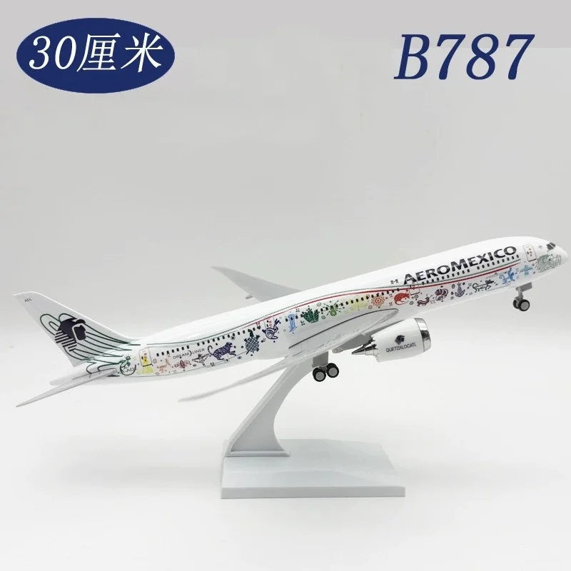 787 B787 Mexican Air AEROMEXICO Airlines Scale Aircraft 30cm Airplane Toy Model Diecast Plane Model for Collections and Displays