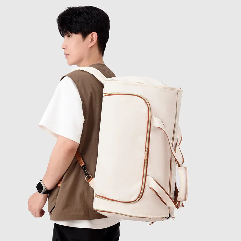 Large Capacity Oxford Cloth Travel Bag Waterproof Wear-resistant Foldable Suit Hanger Crossbody Backpack Double Shoulder Bag