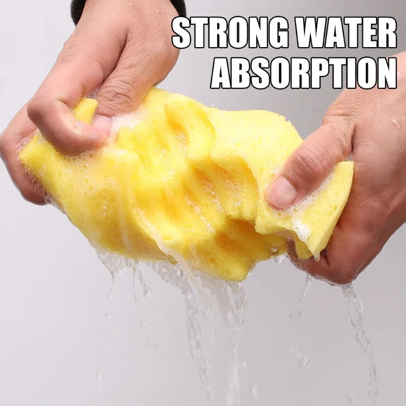 Large Car Wash Sponge Block Car Body Cleaning Stain Removal High Density Wave Pattern Water Absorbent Sponge Car Paint Care Tool