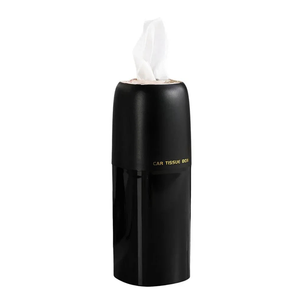 Refillable Car Tissues Cylinder Tissue Dispenser Cup Holder Round Tube Tissue Container Space-saving Large Capacity