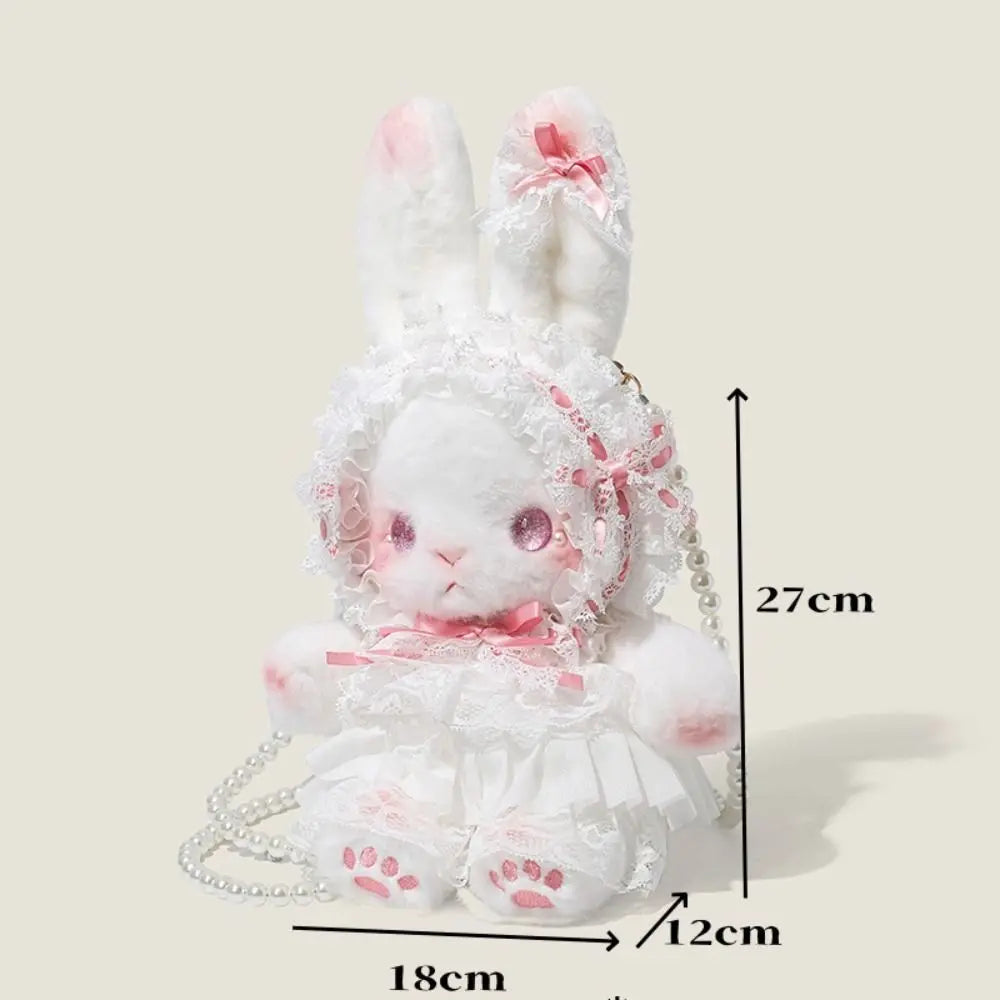 Cute Bunny Bag Princess Lolita Shoulder Bag Pearl Chain Sweet Crossbody Bags