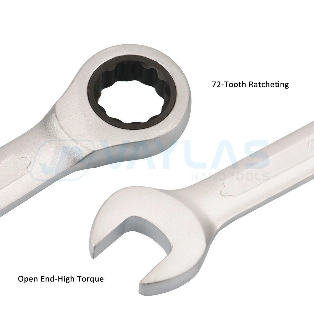 8mm Dull Polished Combination Wrench Fixed Head Ratchet 72T Open End High Torque Spanner Repair Hand Tool Chrome Vanadium Steel