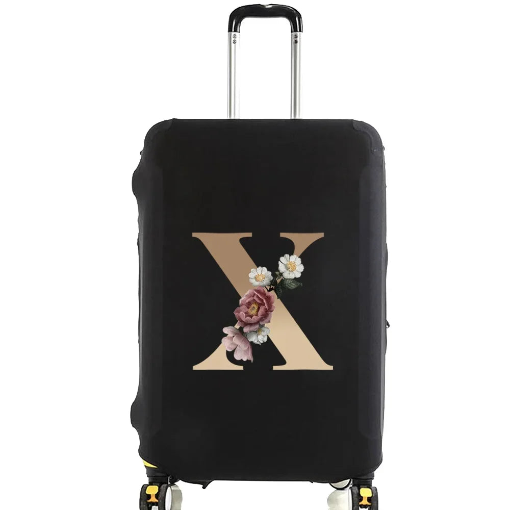 Travel Suitcase Protective Covers Thick Elastic Luggage Cover Protector for 18"-28"Baggage Travel Bag Case Gold Letter Printed