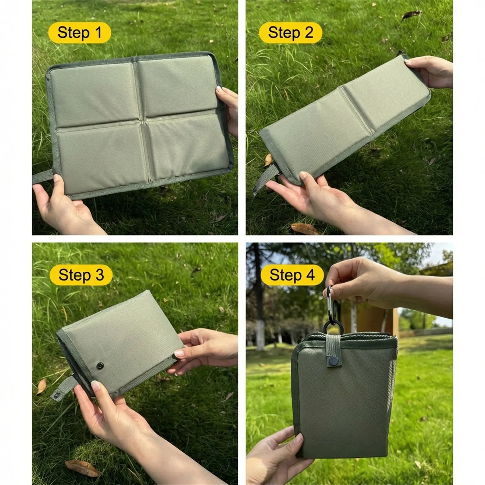 Oxford Cloth Folding Camping Seat Pad Waterproof Thickened Portable Moisture-proof Pad for Hiking Trekking Outdoor Activities