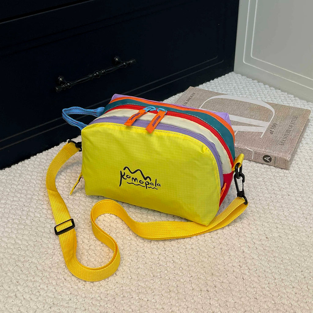 Trendy Personality Dopamine Rainbow Color Diagonal Cross Bag Large Capacity Outdoor Convenient Handheld Travel Makeup Bag