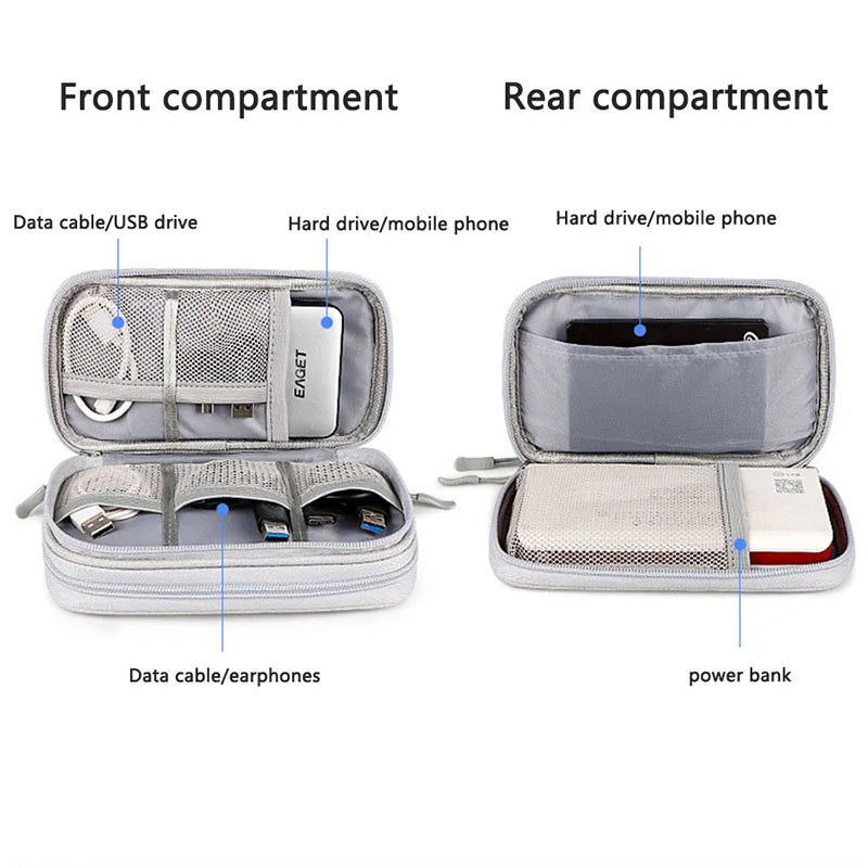 Multi-layer Digital Accessory Storage Bag Dust Proof Power Supply Hard Disk Protective Cover Power Bank Data Cable Storage Bag