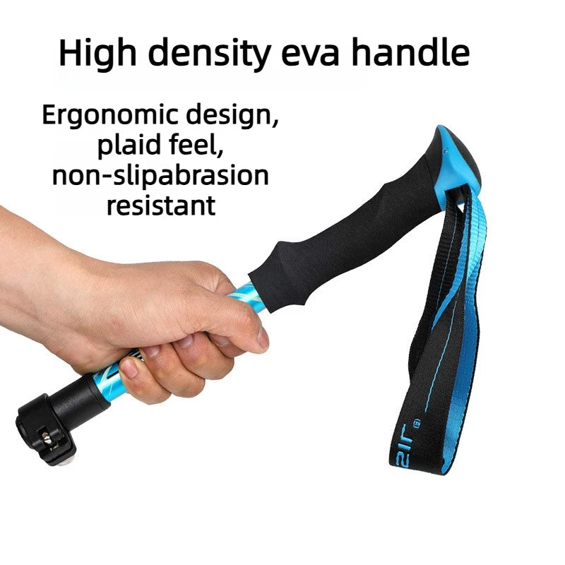 2PCS Trekking Poles Ultralight Hiking Stick Collapsible Folding Walking Cane Set Adjustable Camping Equipment Lightweight