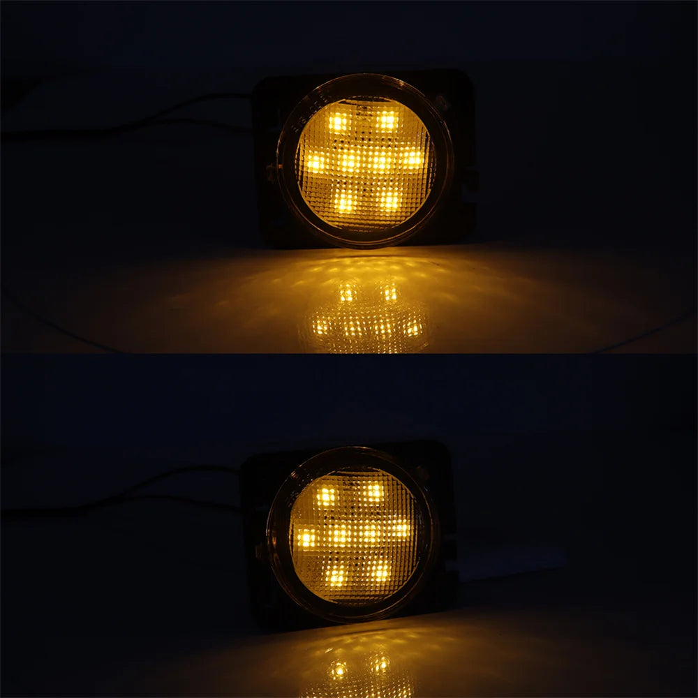 Car Front Bumper Side Marker LED Lights Assembly For Jeep Wrangler JK & JK Unlimited 2007-2018 Turn Signal Light Parking Light