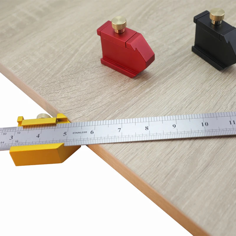Steel Ruler Positioning Block Stop Block Woodworking Line Locator DIY Measuring Tool Fixed Steel Ruler W/ 300mm Carpentry Tools